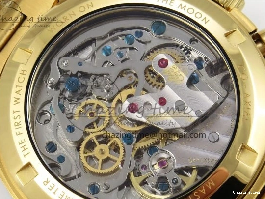 0204 Speedmaster YG RMF Best Edition YG Black Dial on YG Bracelet Lemania HW Durable 7725